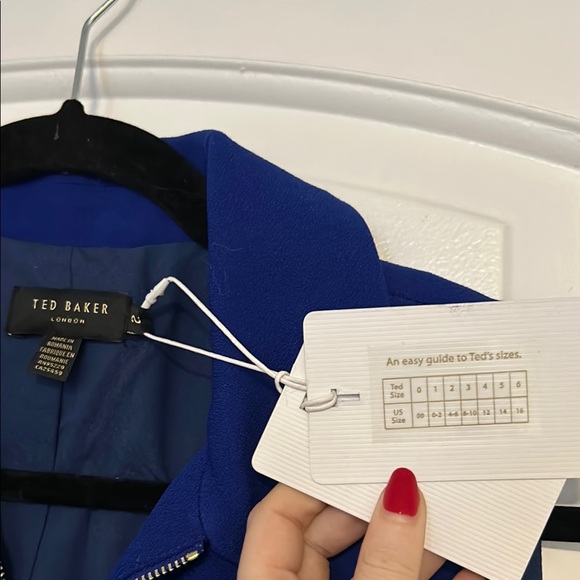 Ted Baker Blue Sleeveless Zip-Front Dress Size 4-6 - Picture 5 of 7